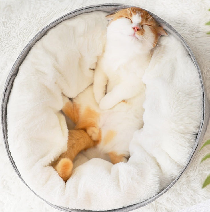 Ultra Soft Calming Pet Bed - Anti Anxiety Donut Bed for Dogs & Cats | Cozy Plush Fur