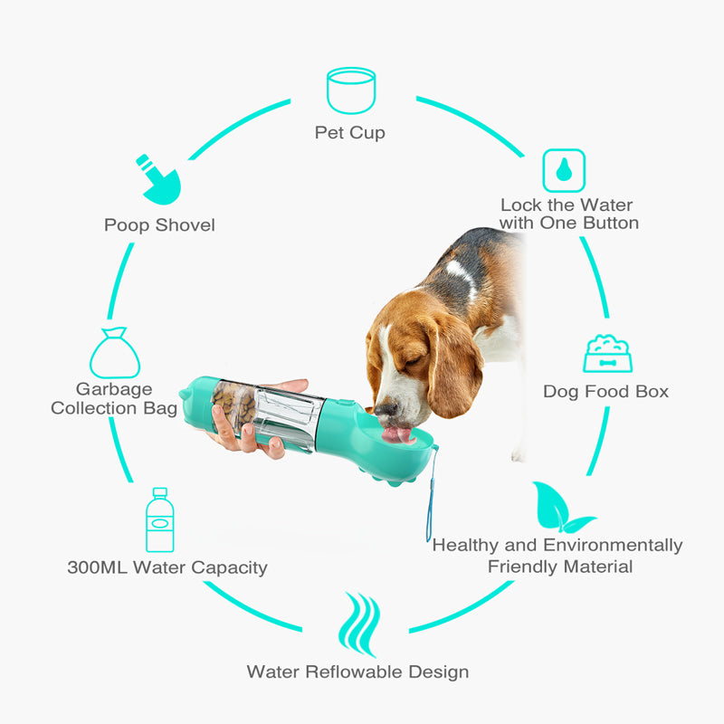 Portable Pet Water Bottle - Leak Proof Dog & Cat Travel Drinker with Bowl